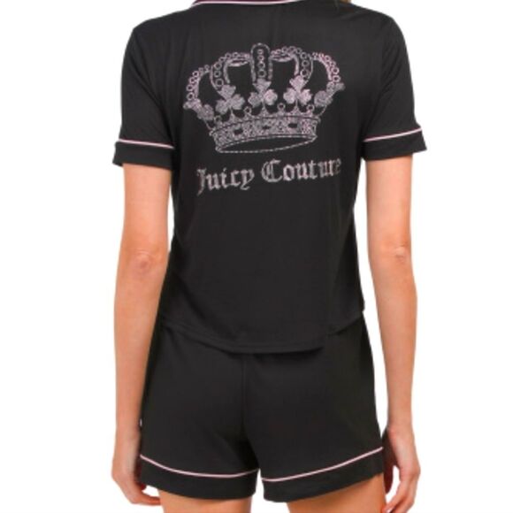 Juicy Couture S/S Notch Collar Short PJ Set - Picture 2 of 7